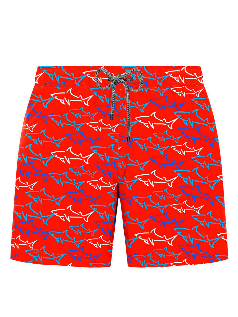 John Frank Gts All Over Printed Red Shark Swimshorts