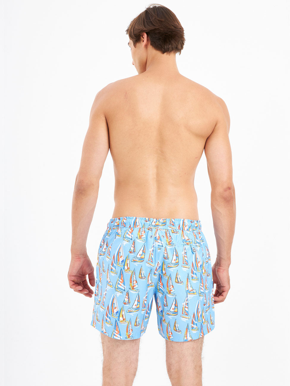 John Frank Maine Blue All Over Printed Swim Shorts