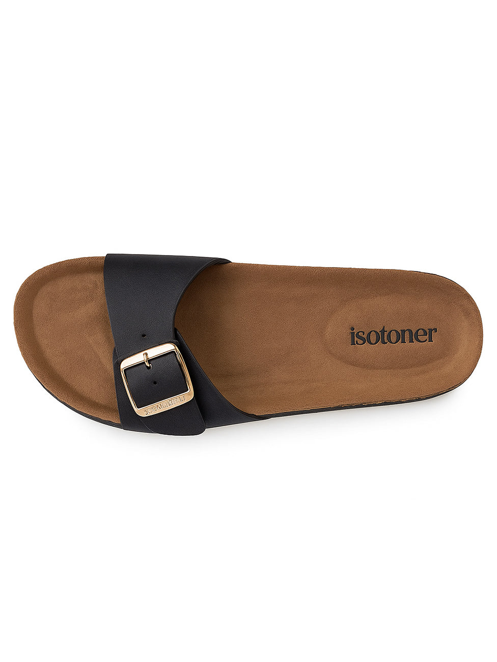 Isotoner Women's Black Single Strap Slippers