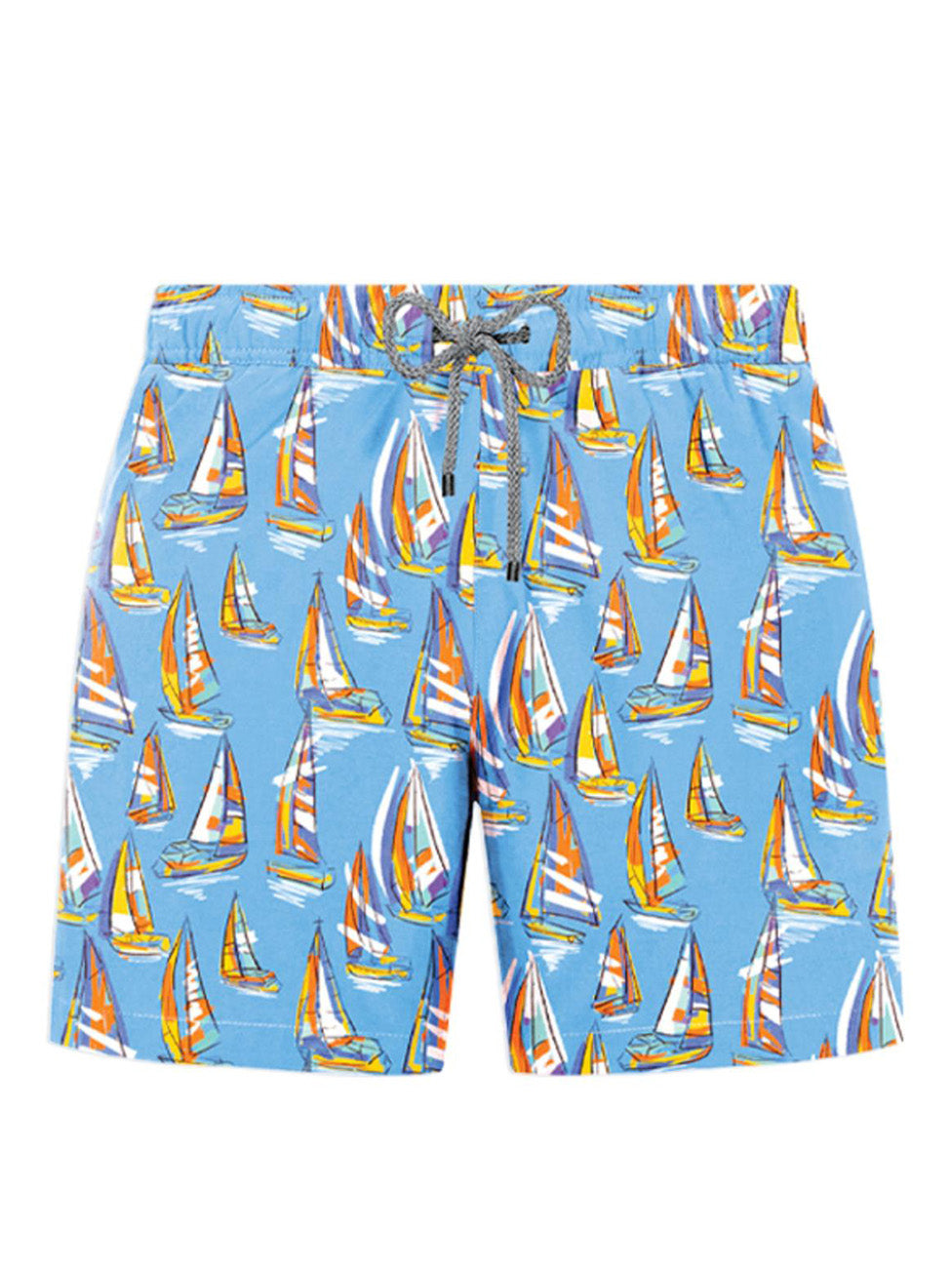 John Frank Maine Blue All Over Printed Swim Shorts