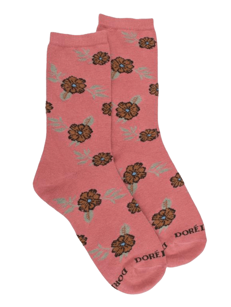 Doré Doré Women's Cotton Flower Patterned Socks