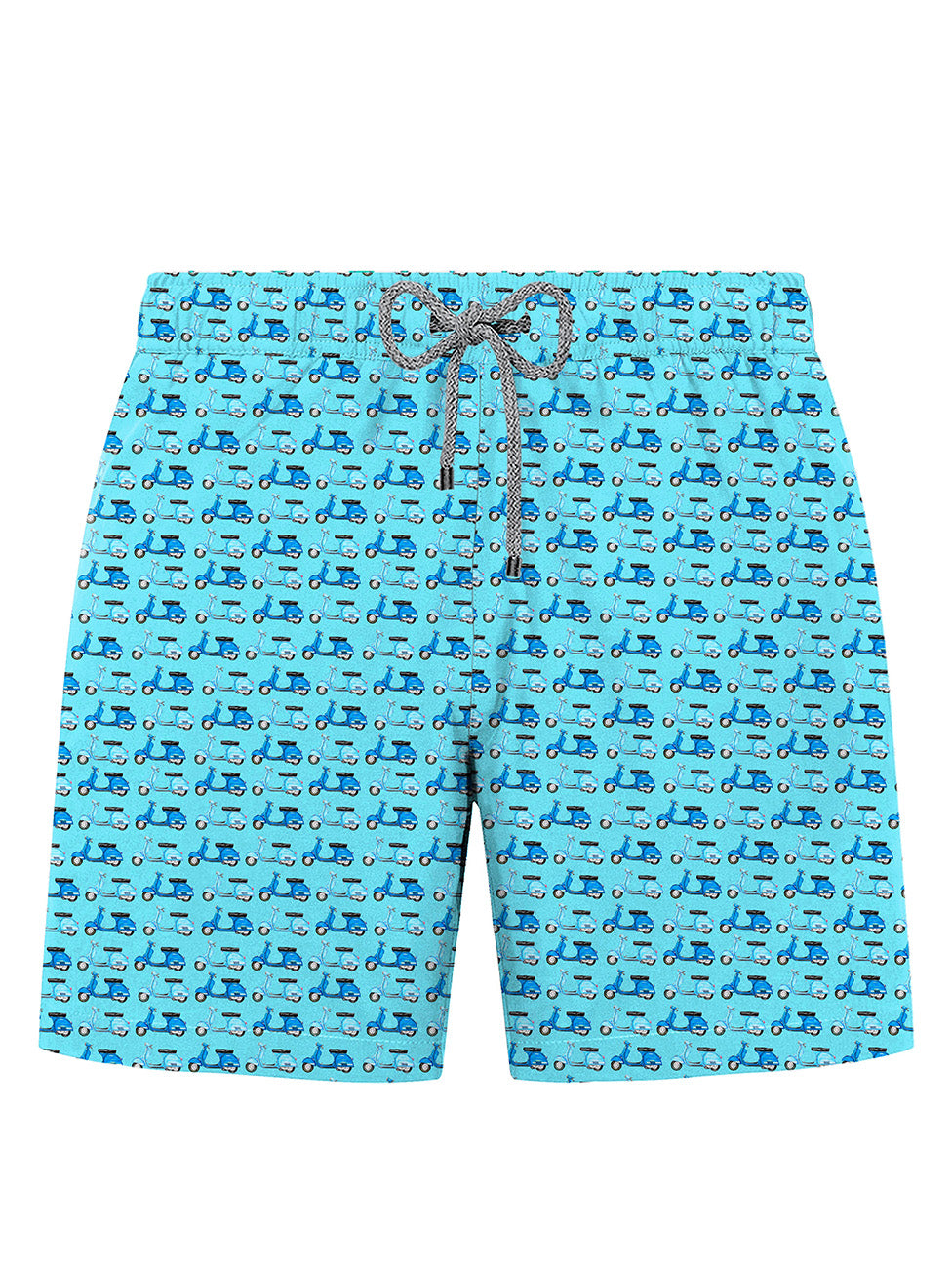 John Frank Gts All Over Printed Blue Scooter Swimshorts