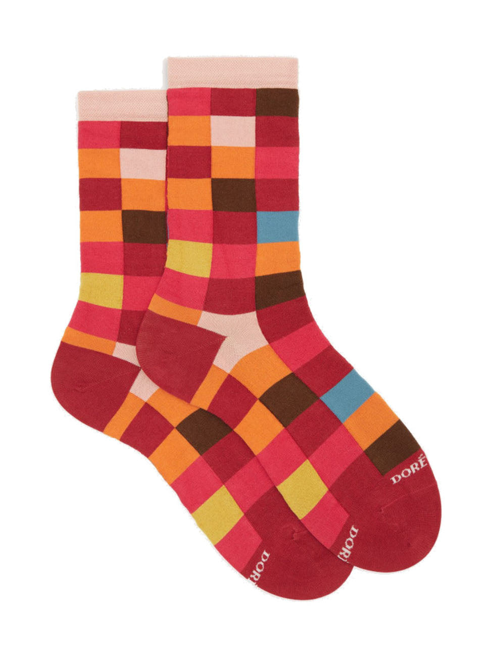 Doré Doré Soft Cotton Chessboard Socks