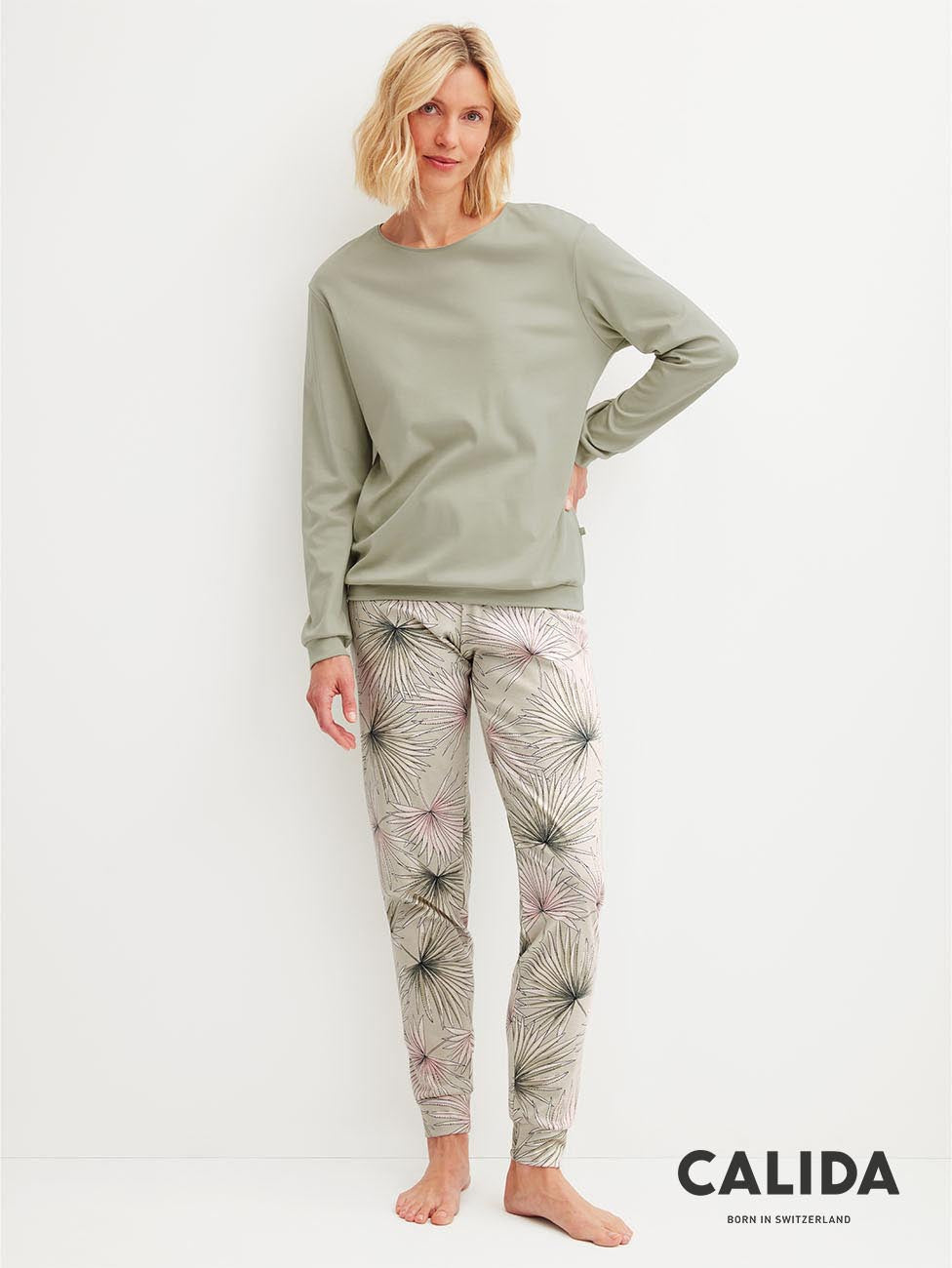 Calida Leaf Dreams Pyjamas With Cuff