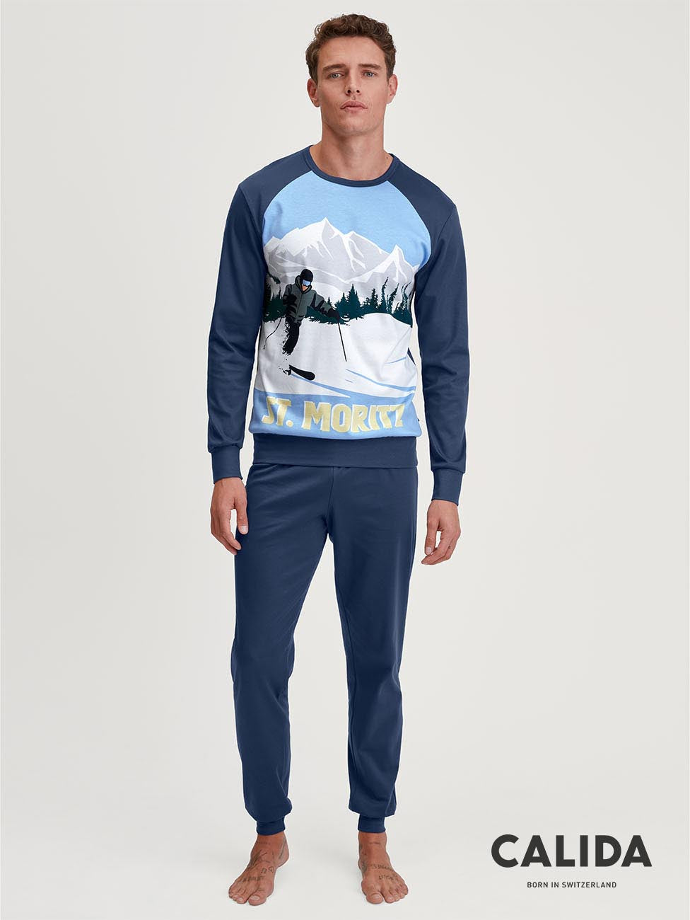 Calida Relax Ski Resort Cuffed Pyjamas