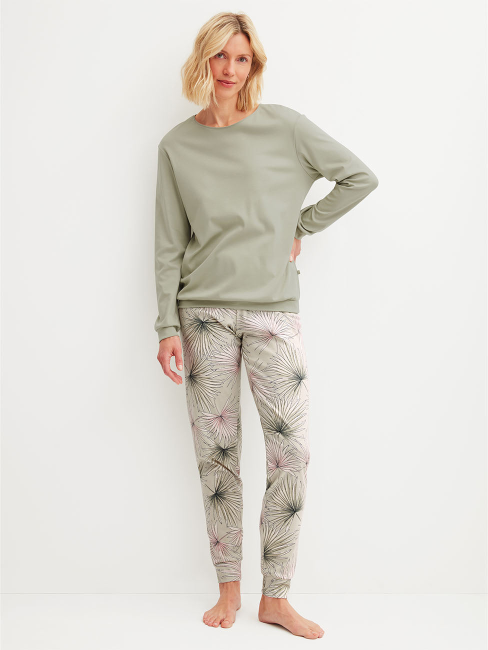 Calida Leaf Dreams Pyjamas With Cuff