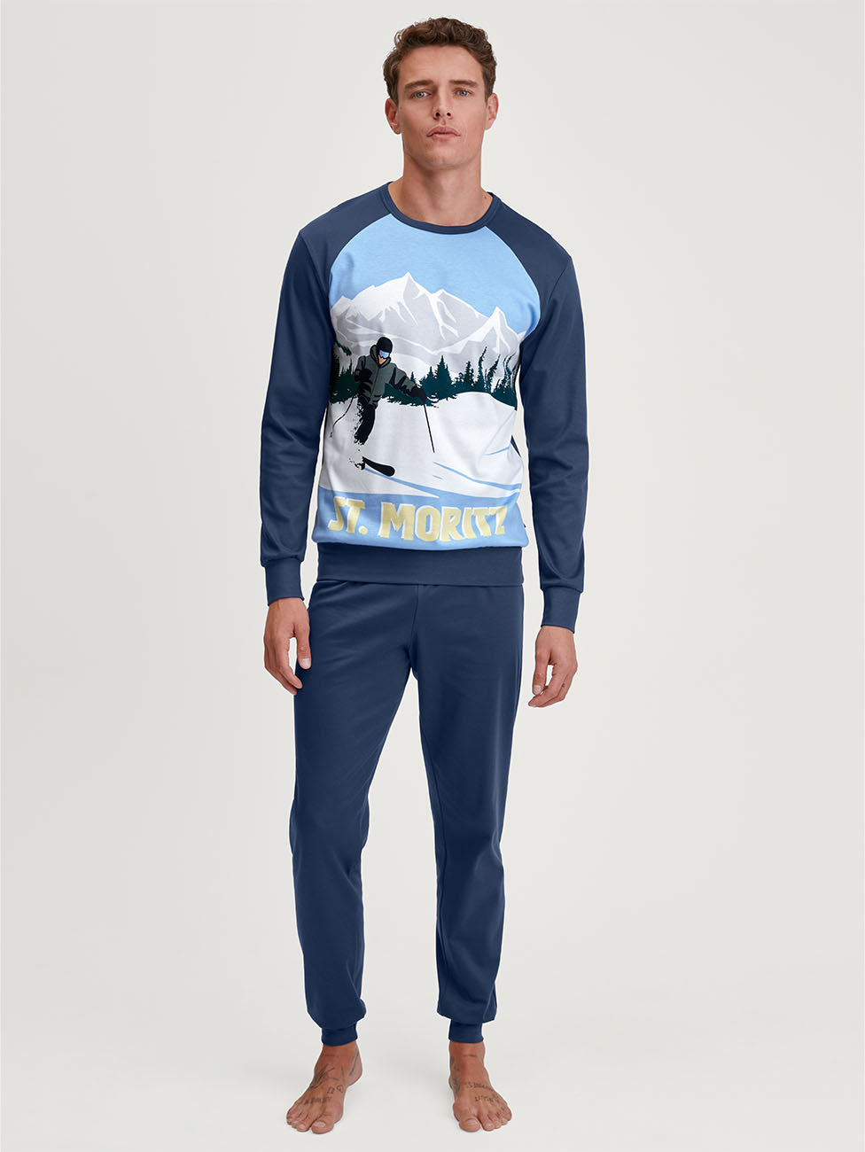Calida Relax Ski Resort Cuffed Pyjamas