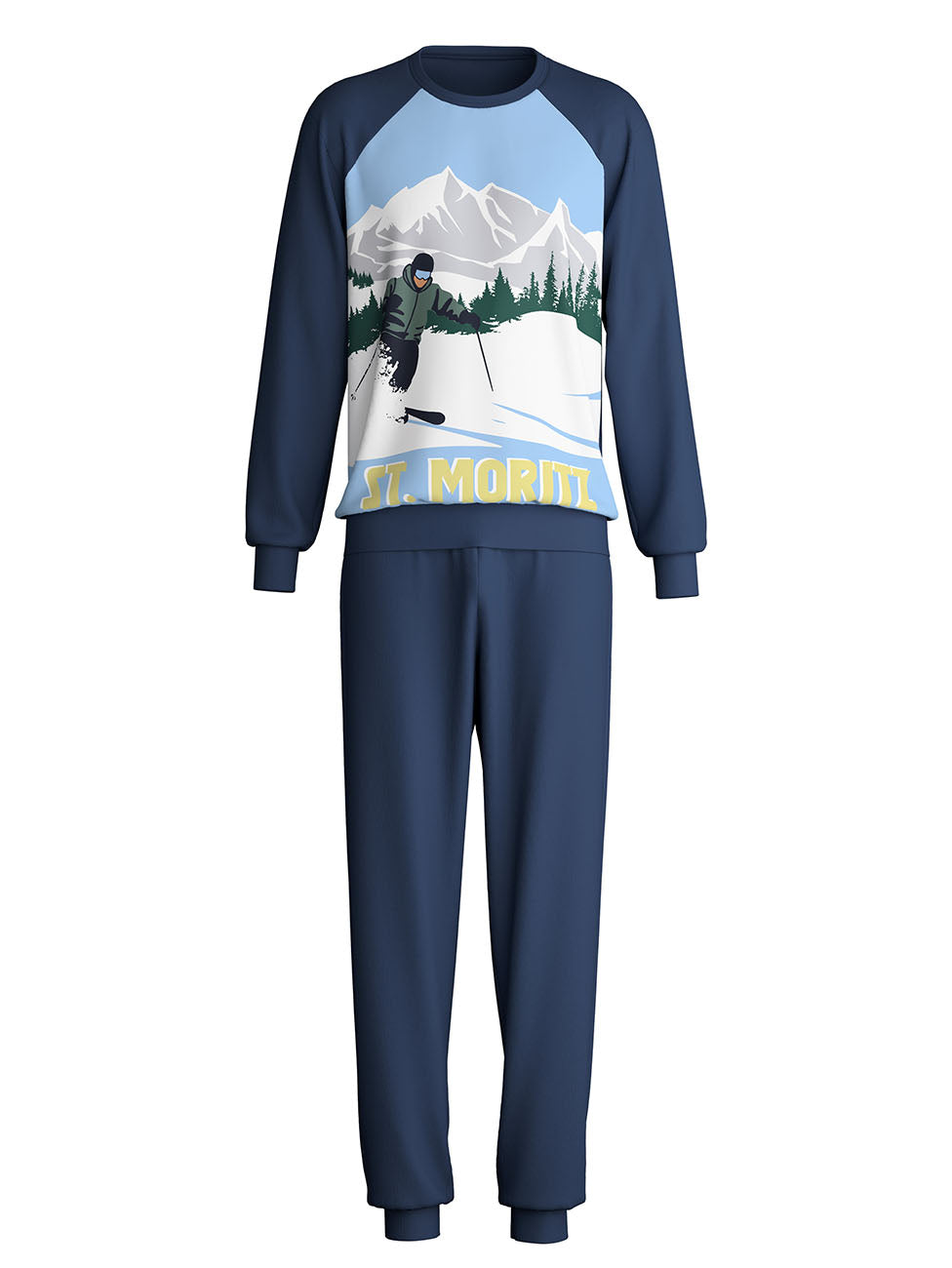 Calida Relax Ski Resort Cuffed Pyjamas