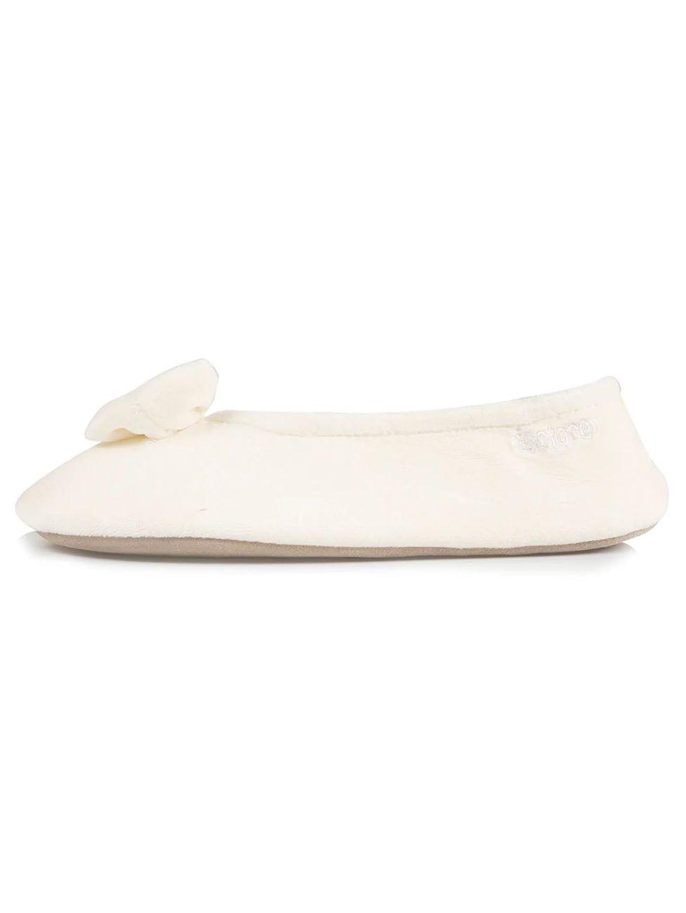 Isotoner Ivory Rhinestone Ballerinas
