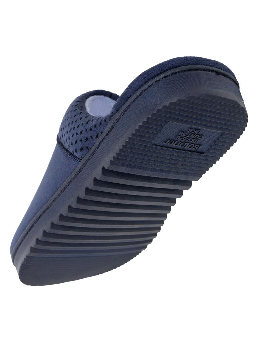 Isotoner Women's Navy Blue Notched Mule Slippers
