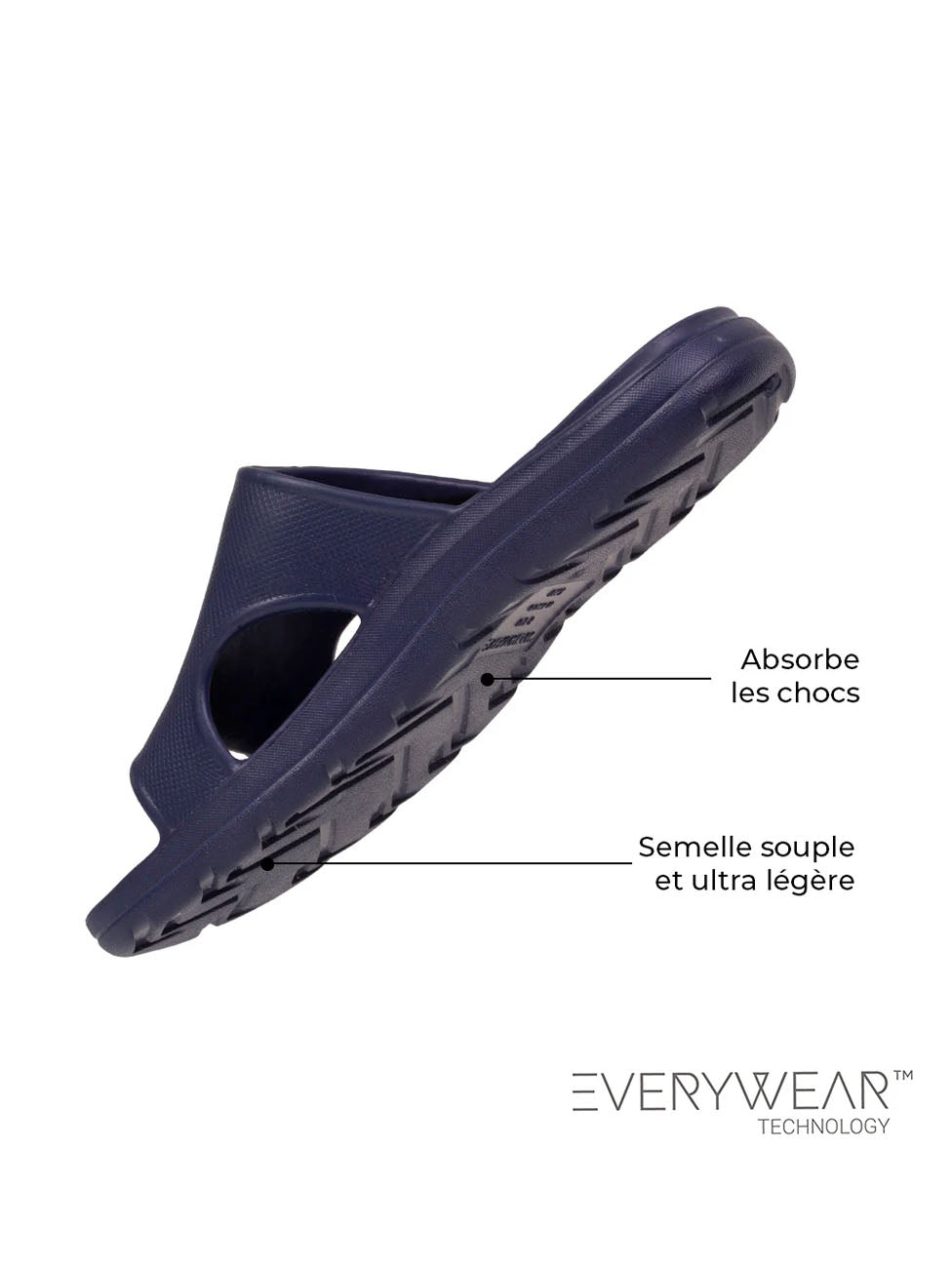 Isotoner Men's Navy Blue Flip-Flop Mules