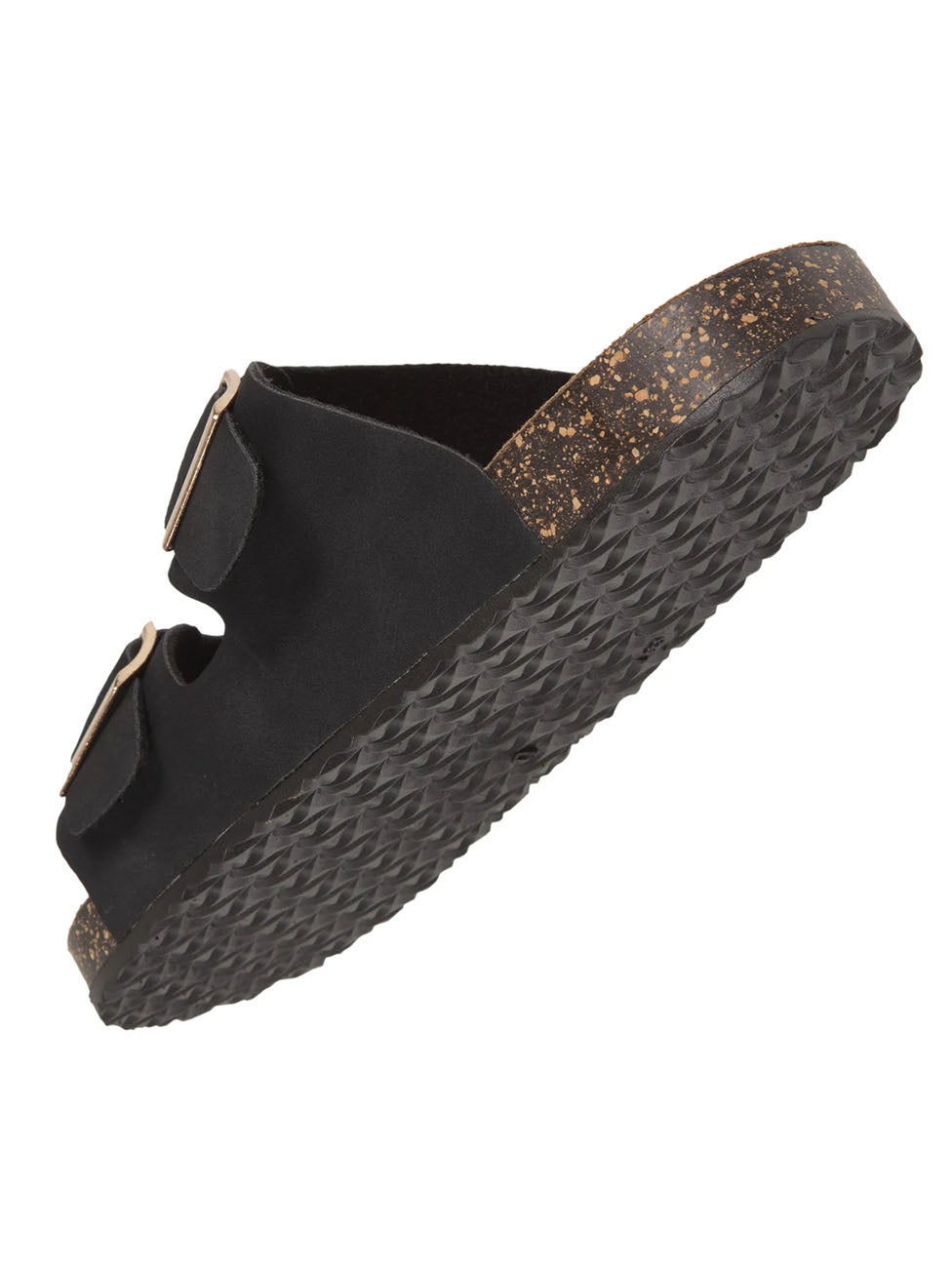Isotoner Women's Double Strap Black Slippers