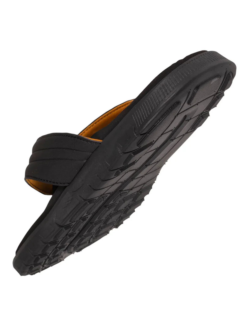 Isotoner Men's Black Comfortable Sports Flip-Flops