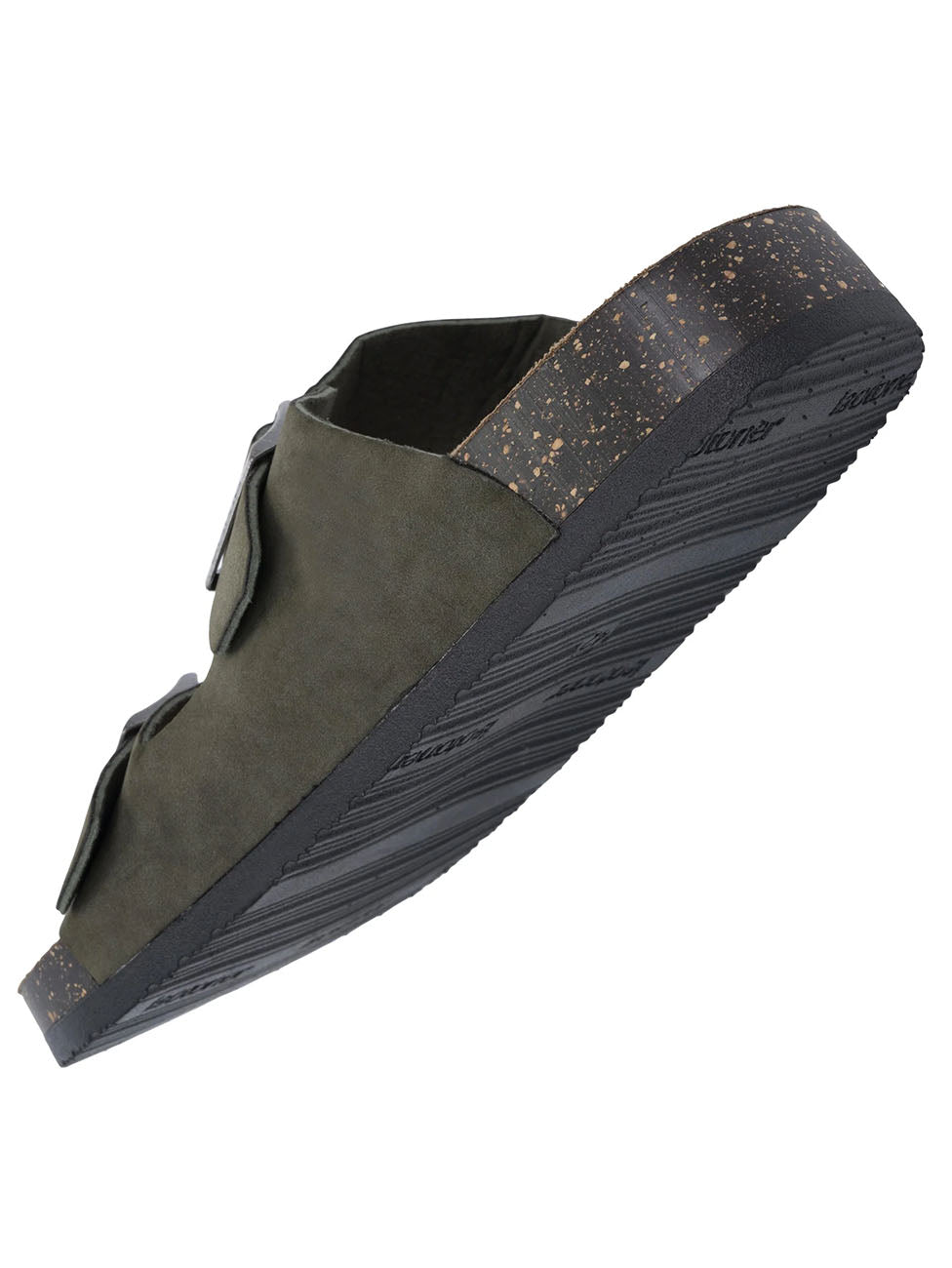 Isotoner Men's Comfort Double Buckle Khaki Slippers