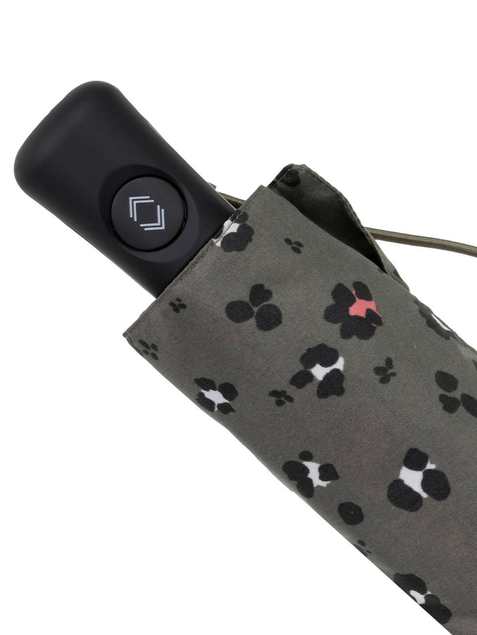 Isotoner Mini Auto Khaki Leopard Umbrella