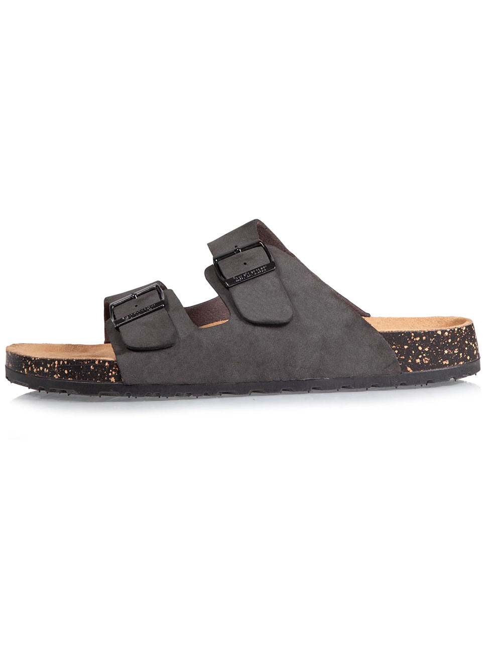 Isotoner Men's Comfort Double Buckle Grey Slippers