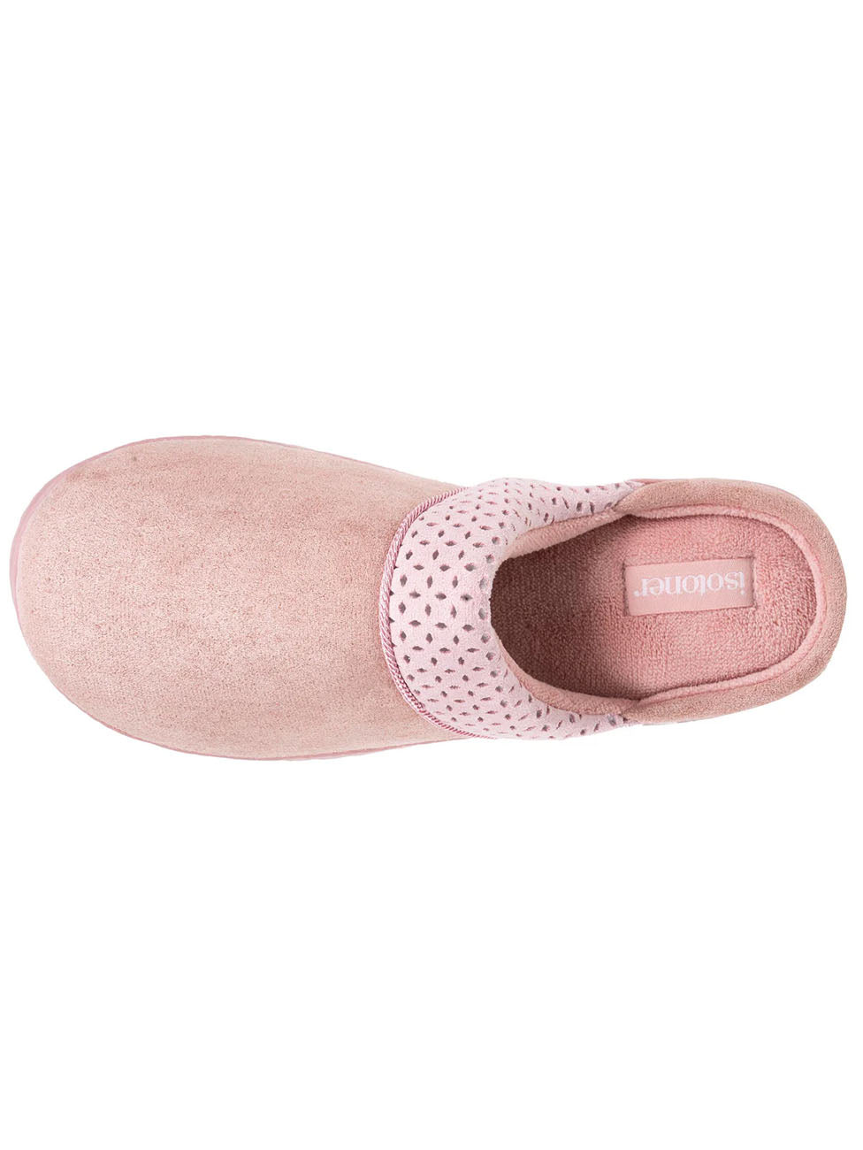 Isotoner Women's Pink Notched Mule Slippers