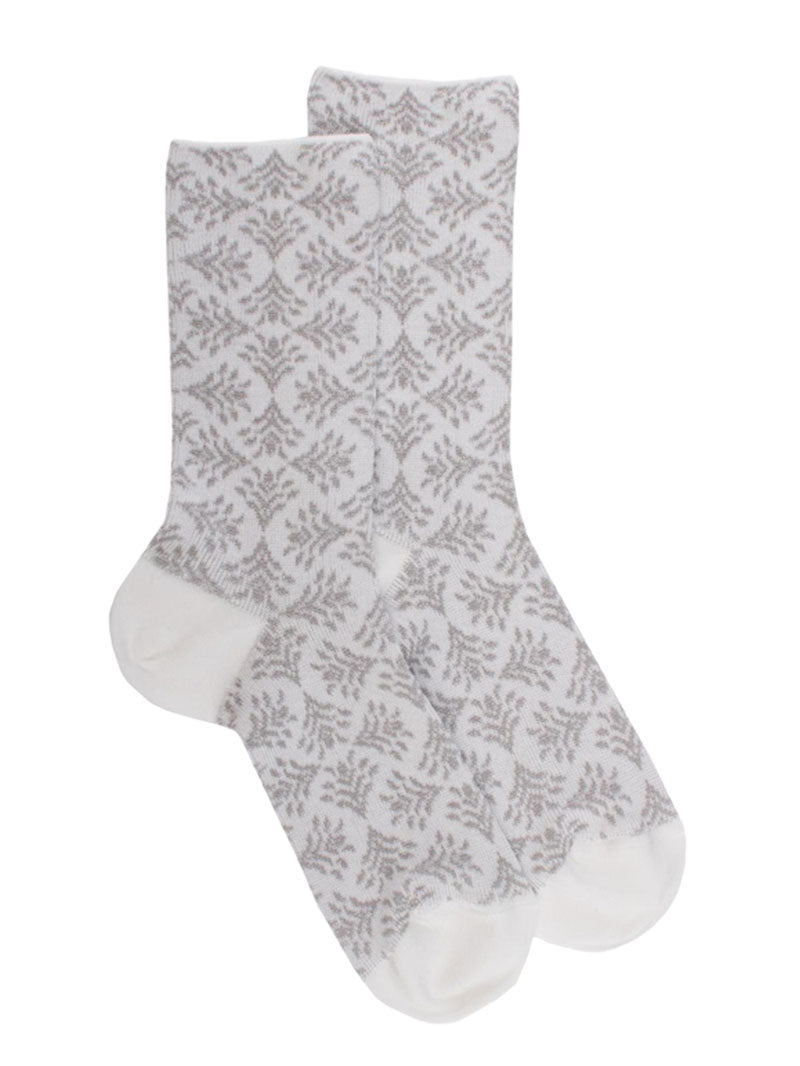 Doré Doré Women's Scottish Yarn Fan Pattern Socks