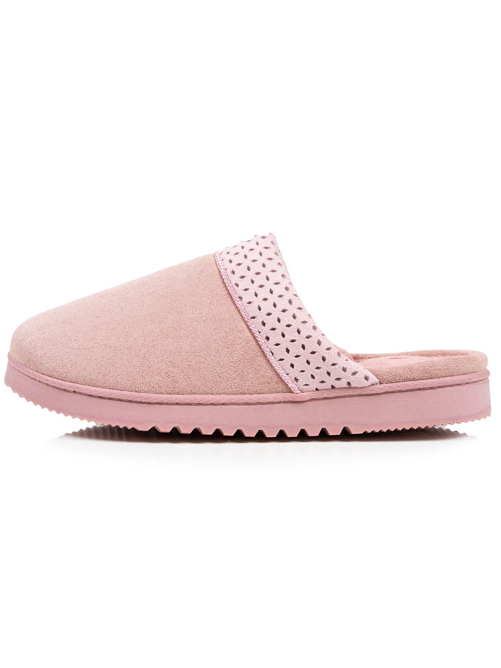 Isotoner Women's Pink Notched Mule Slippers