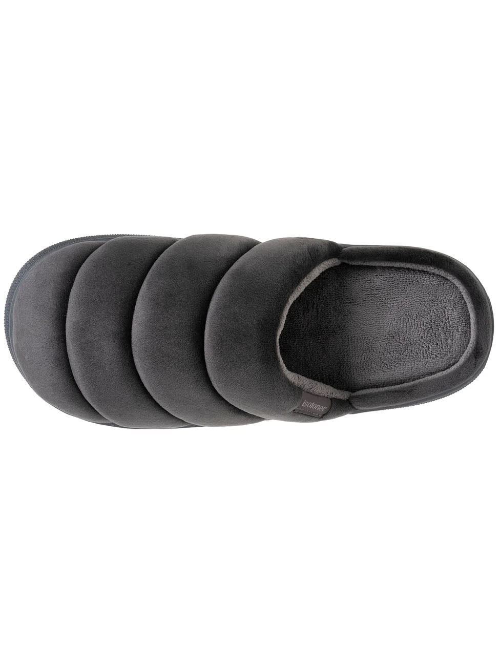 Isotoner Xtra Comfort Velvet Grey Slippers