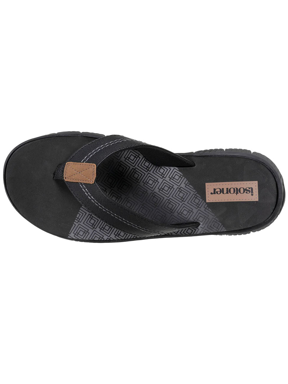 Isotoner Black Two-Tone Comfort Flip Flops