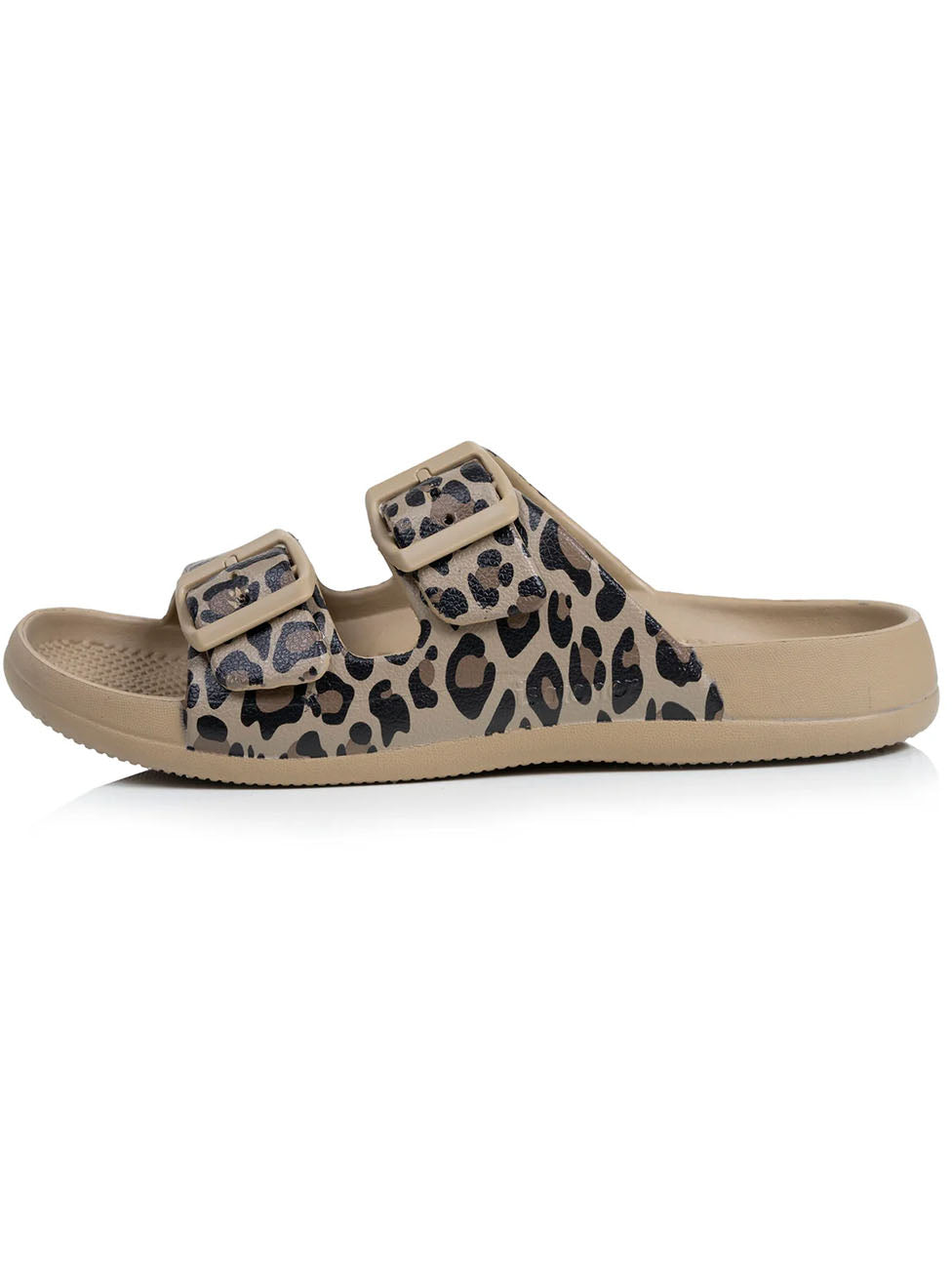 Isotoner Beige Leopard Ajustable Slippers