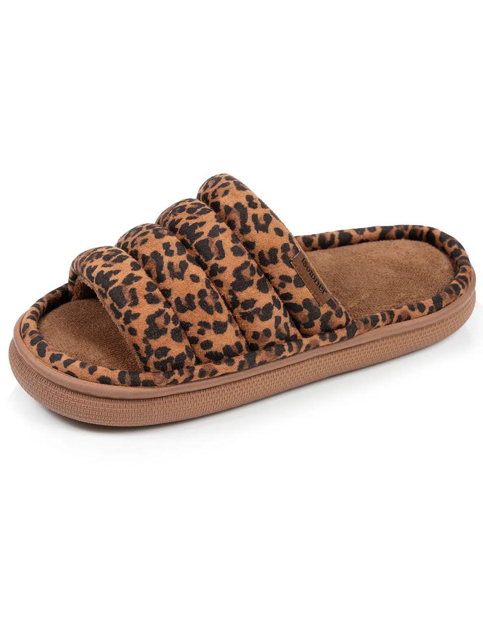 Isotoner Xtra Comfort Leopard Camel Slippers