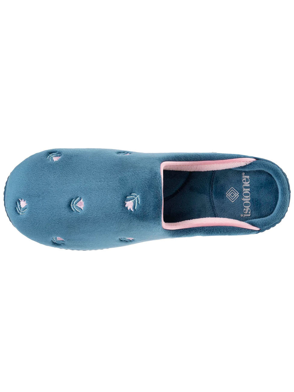 Isotoner Bleu Canard Floral Slippers
