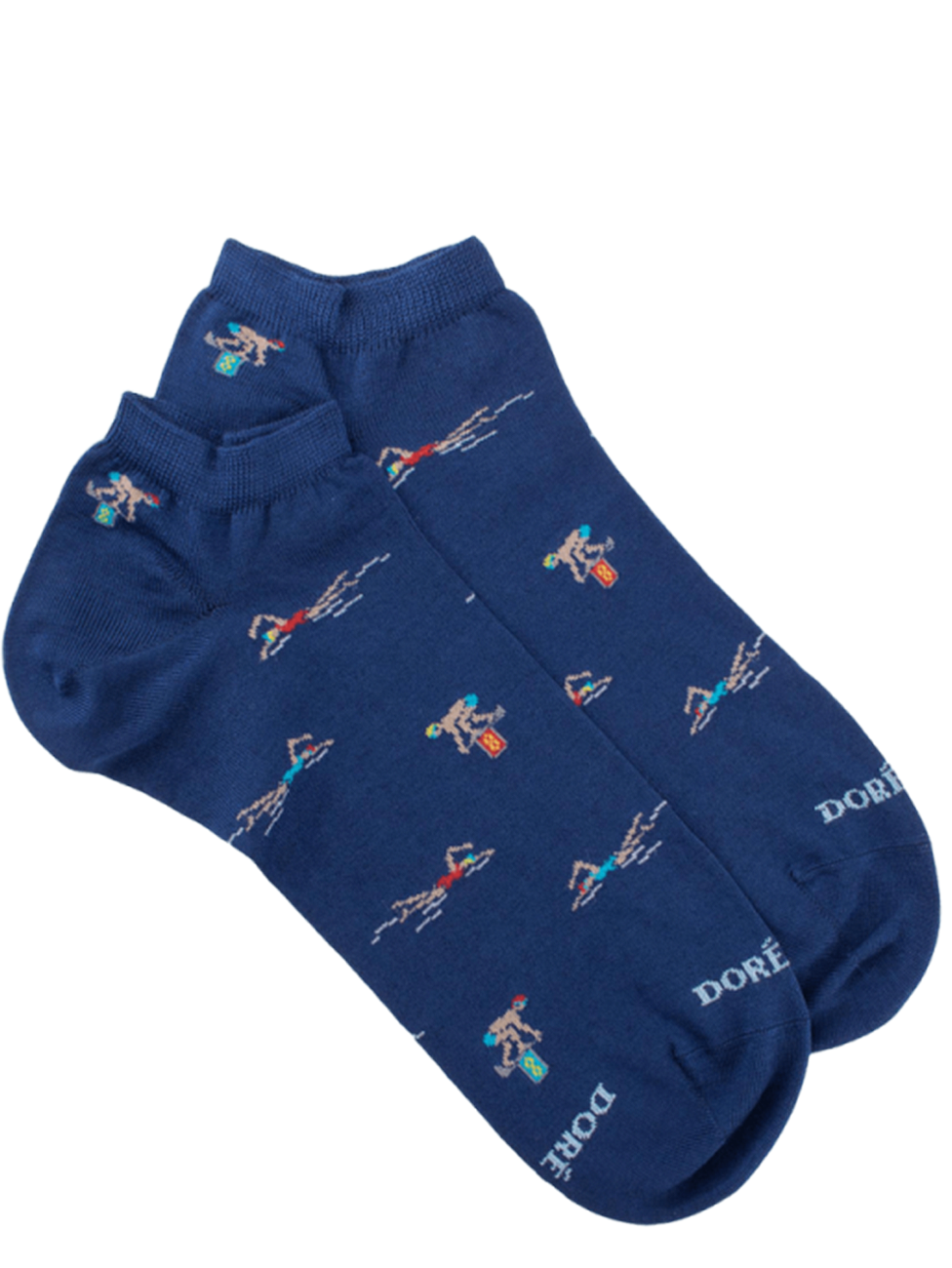 Doré Doré Men's Short Socks In Yarn Of Scotland Swimming Pattern