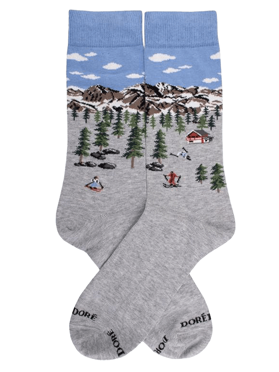 Doré Doré Men's Winter Landscape Patterned Cotton Socks