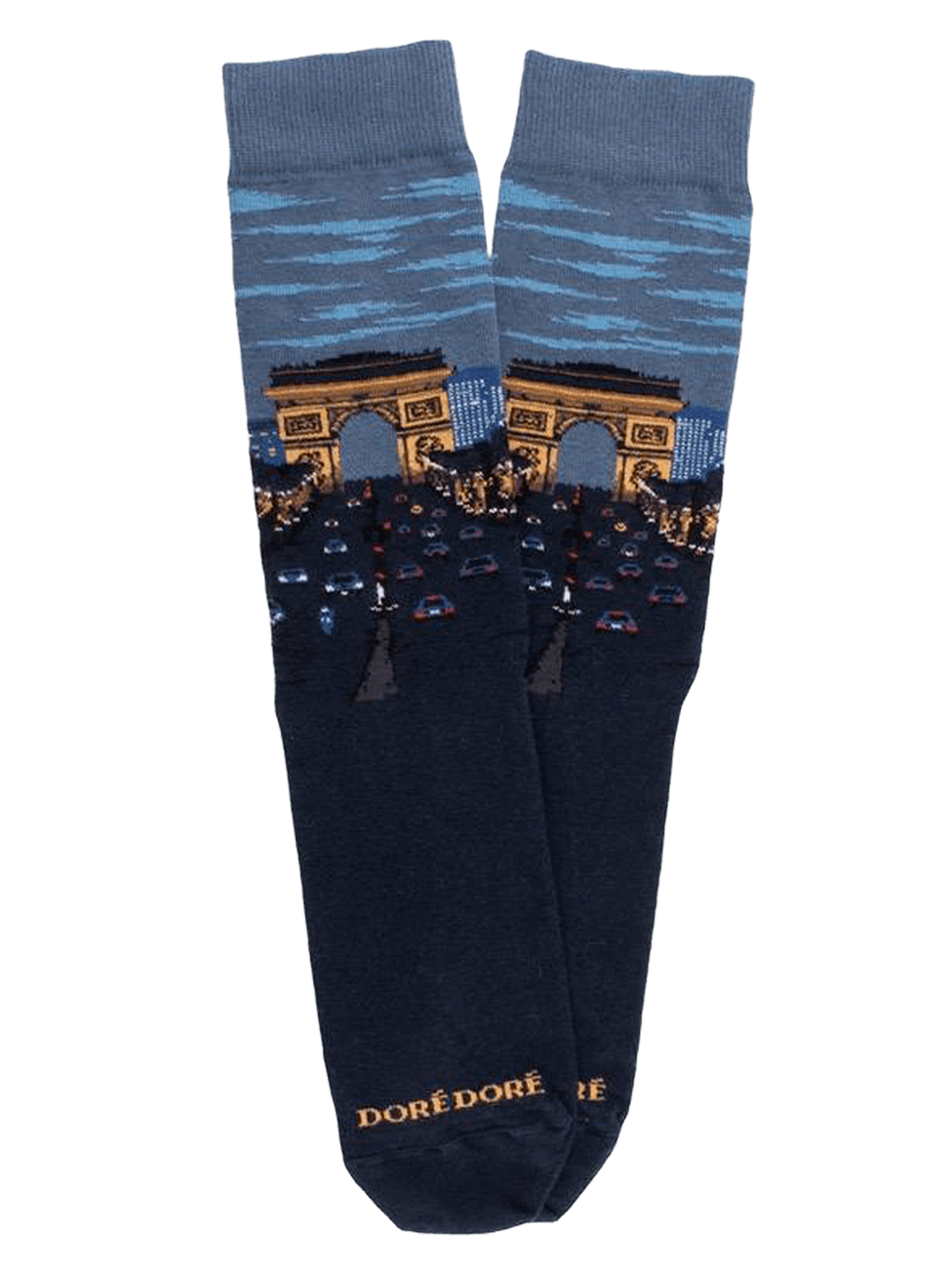 Doré Doré Men's Cotton Socks With Allover Pattern Of Paris' Champs-Elysées