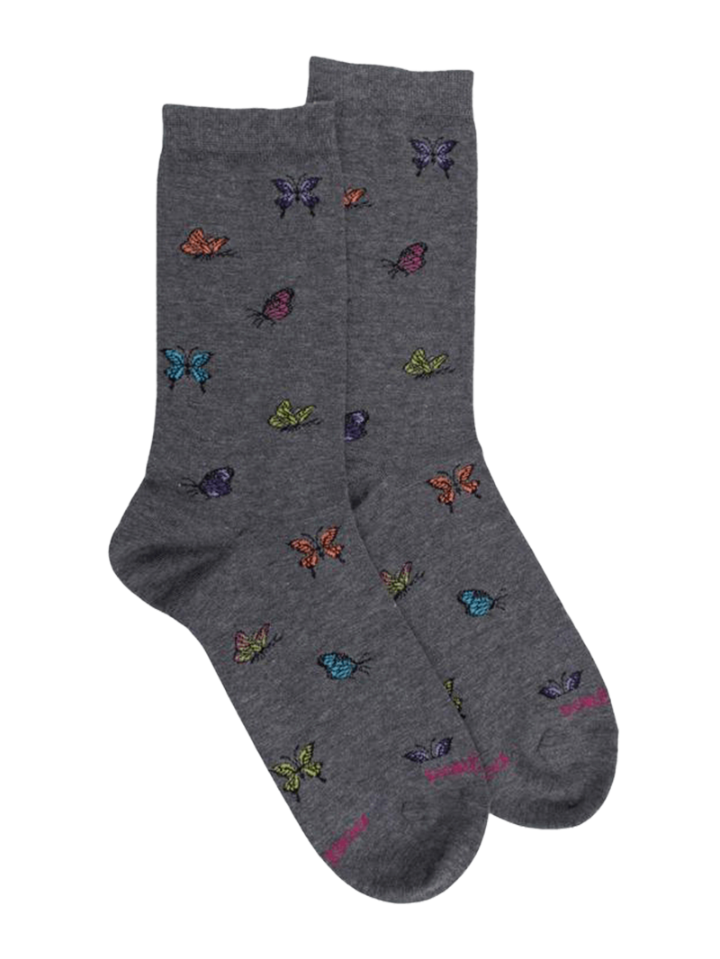 Doré Doré Women's Cotton Butterfly Patterned Socks