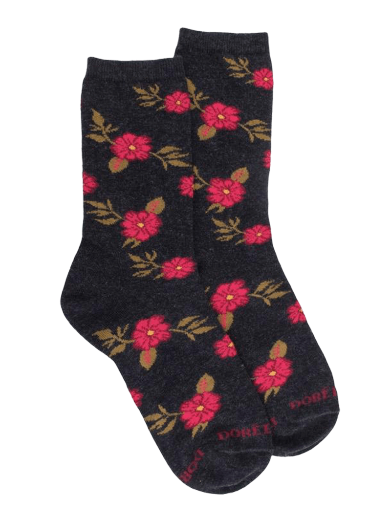 Doré Doré Women's Cotton Flower Patterned Socks