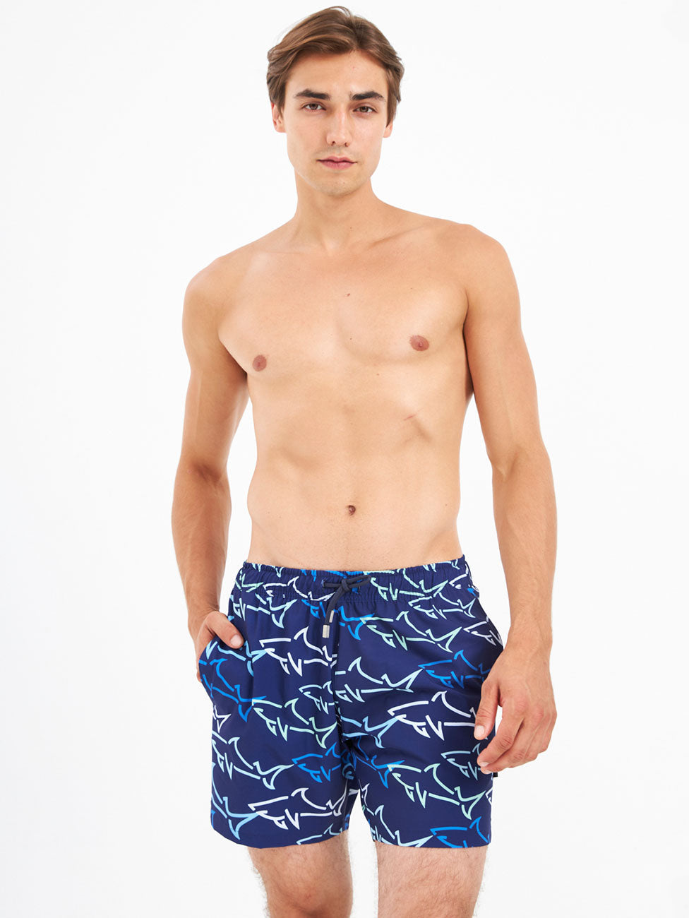 John Frank Gts All Over Printed Great Shark Swim Shorts