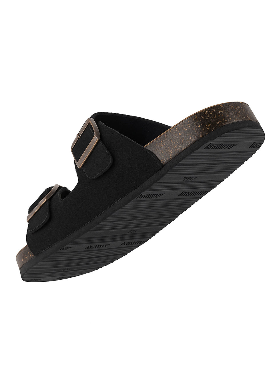 Isotoner Women's Double Strap Black Slippers