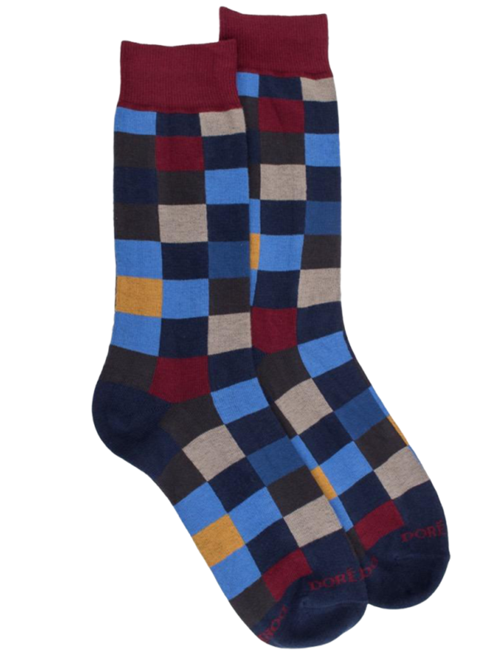 Doré Doré Men's Checkered Cotton Socks