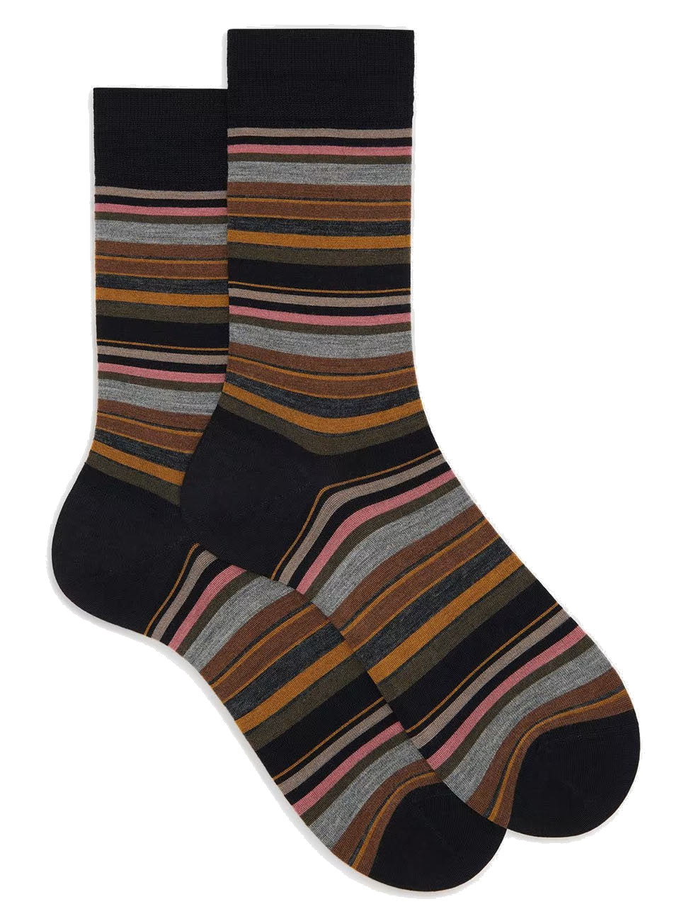 Doré Doré Men's Fine-Striped Wool Socks