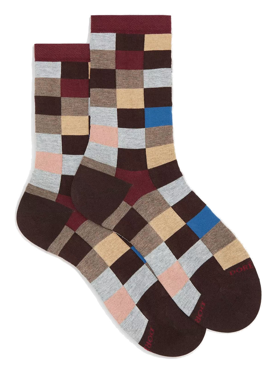 Doré Doré Soft Cotton Chessboard Socks