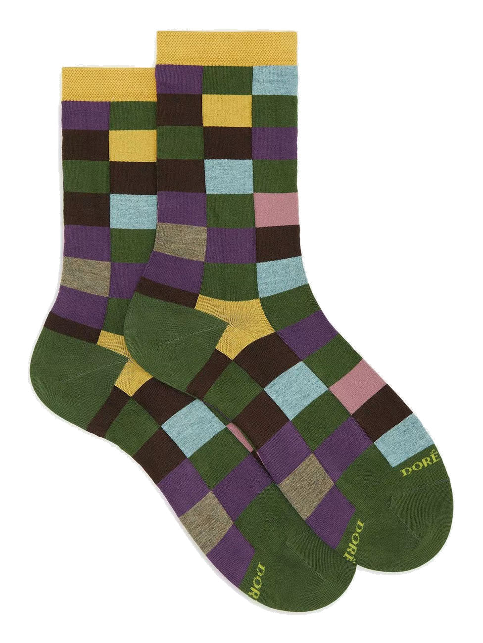 Doré Doré Soft Cotton Chessboard Socks