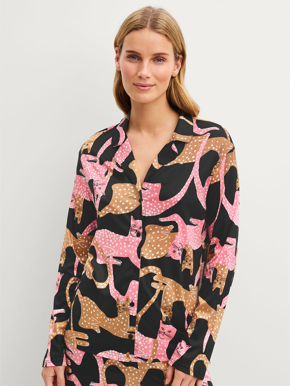 Calida Sleep Over M&M Button-Up Long-Sleeve Women Shirt