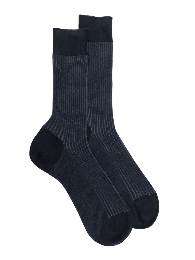 Doré Doré Men's Mercerized Cotton Lisle Two-tone Socks