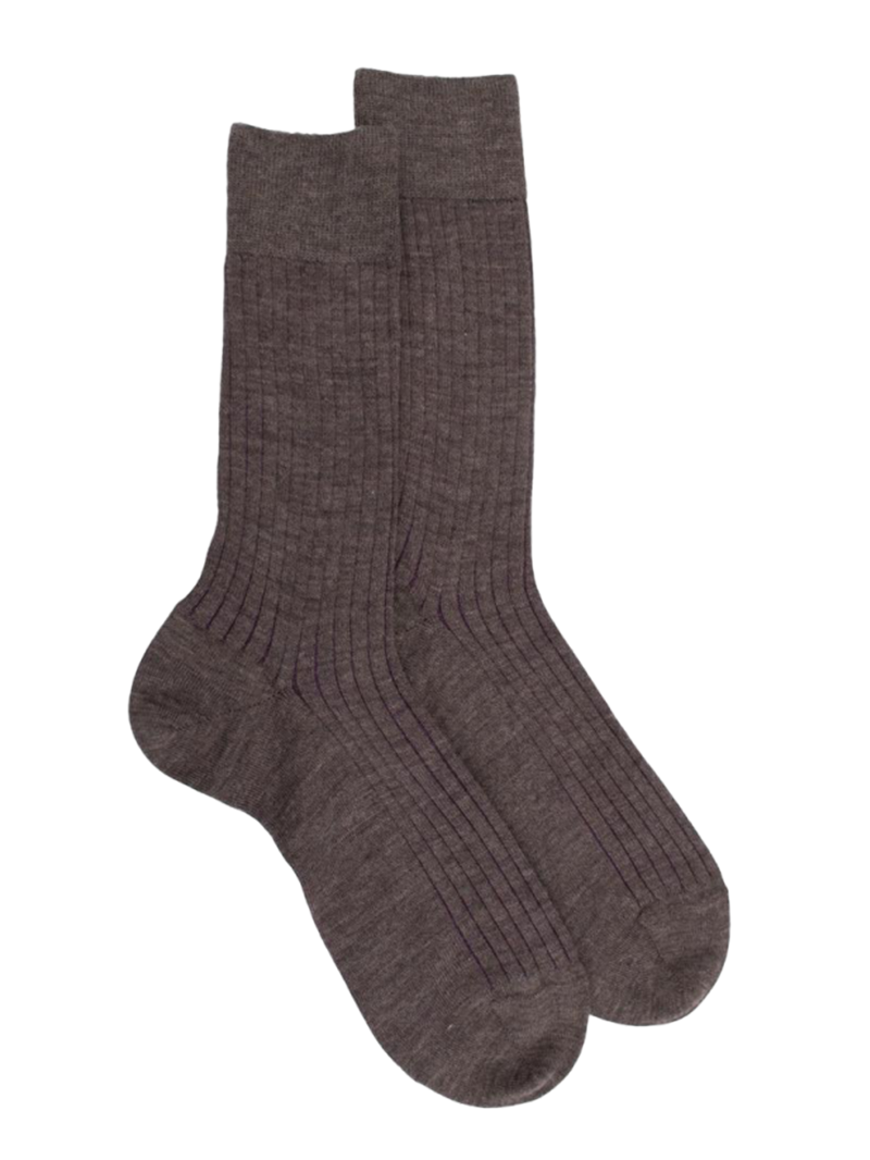 Doré Doré Men's Wool & Cotton Ribbed Vanisé Socks