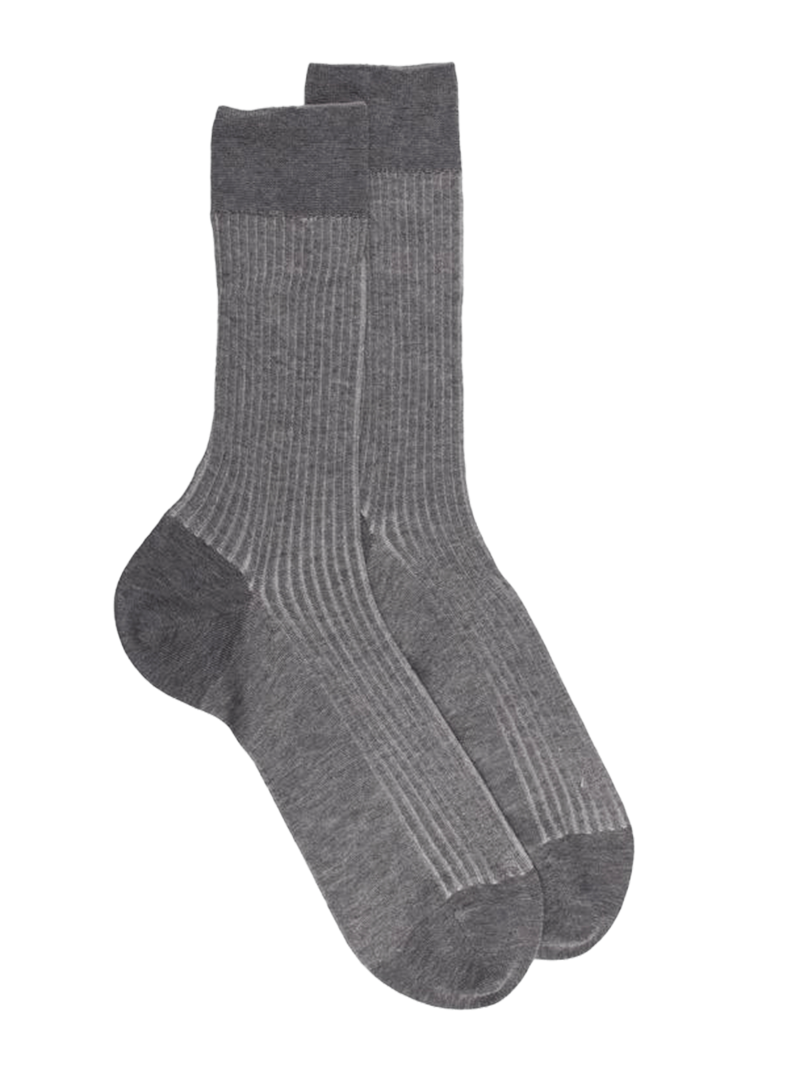 Doré Doré Men's Mercerized Cotton Lisle Two-tone Socks