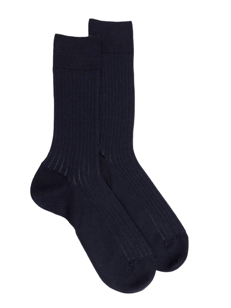 Doré Doré Men's Wool & Cotton Ribbed Vanisé Socks