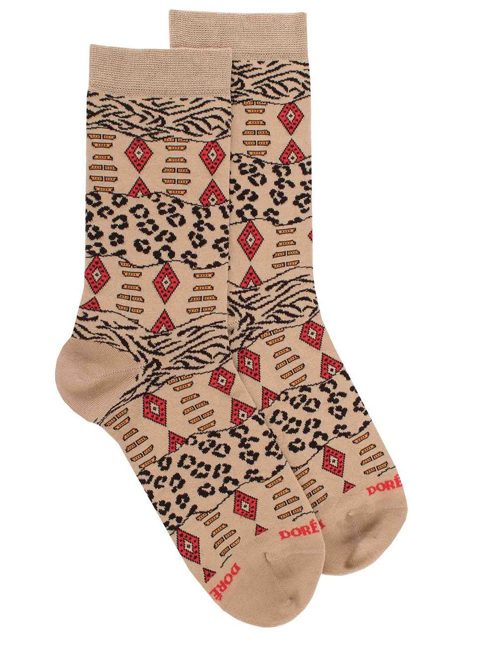 Doré Doré Cotton Socks With Zebra And Ethnic Repeat Patter