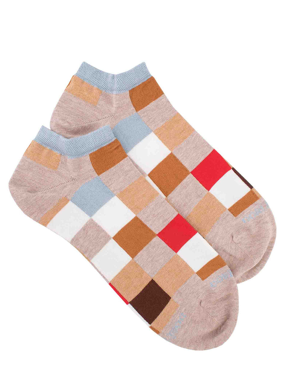 Doré Doré Checkered Egyptian Cotton Sneaker Socks