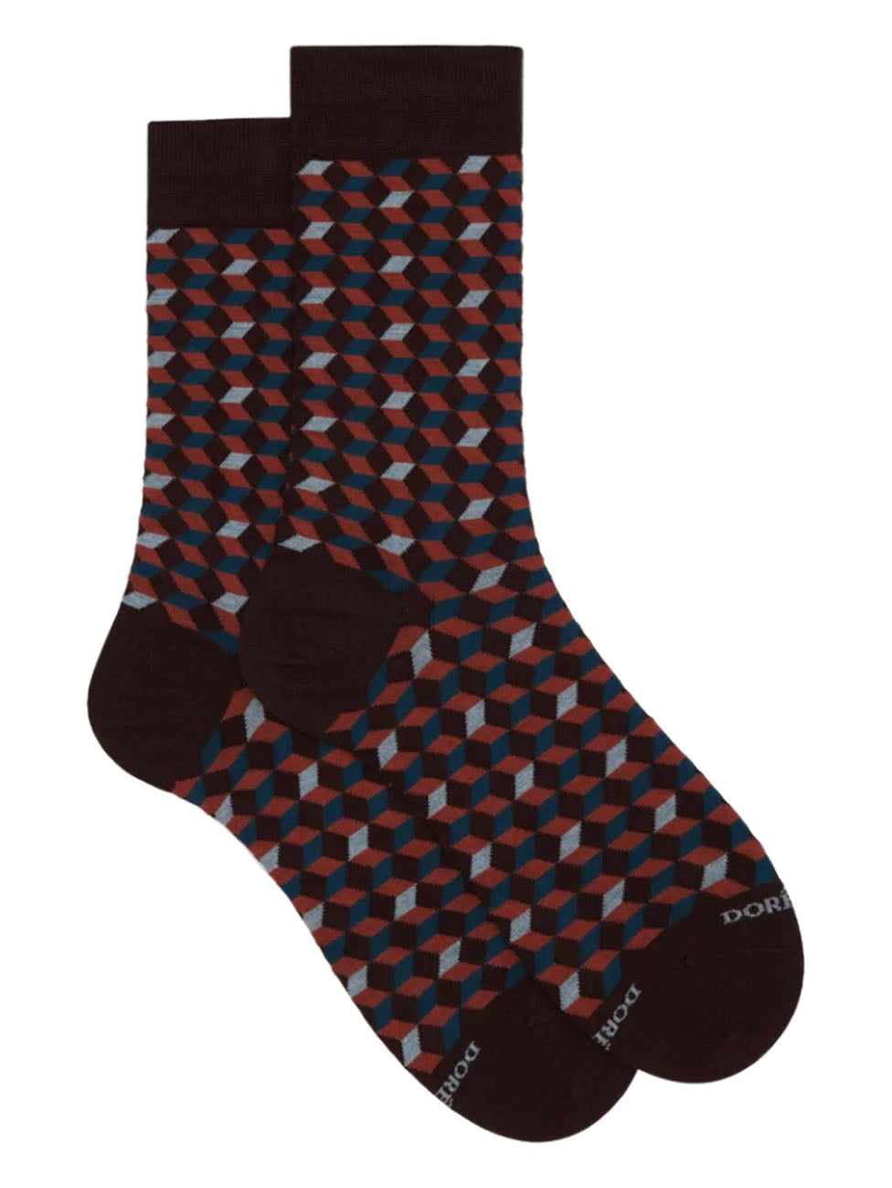 Doré Doré 3D Cubes Patterned Socks