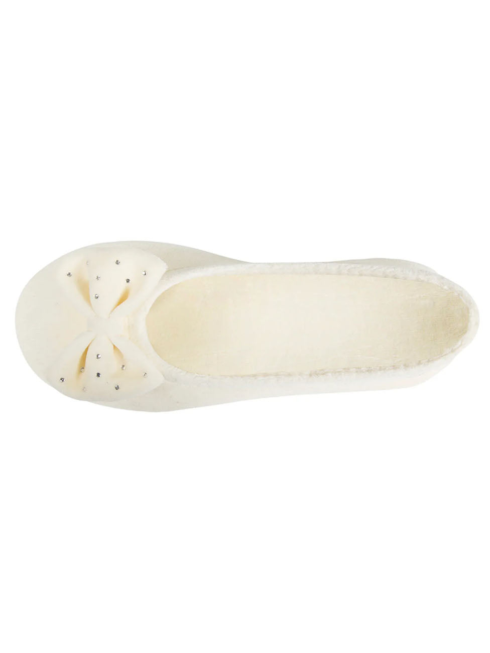 Isotoner Ivory Rhinestone Ballerinas