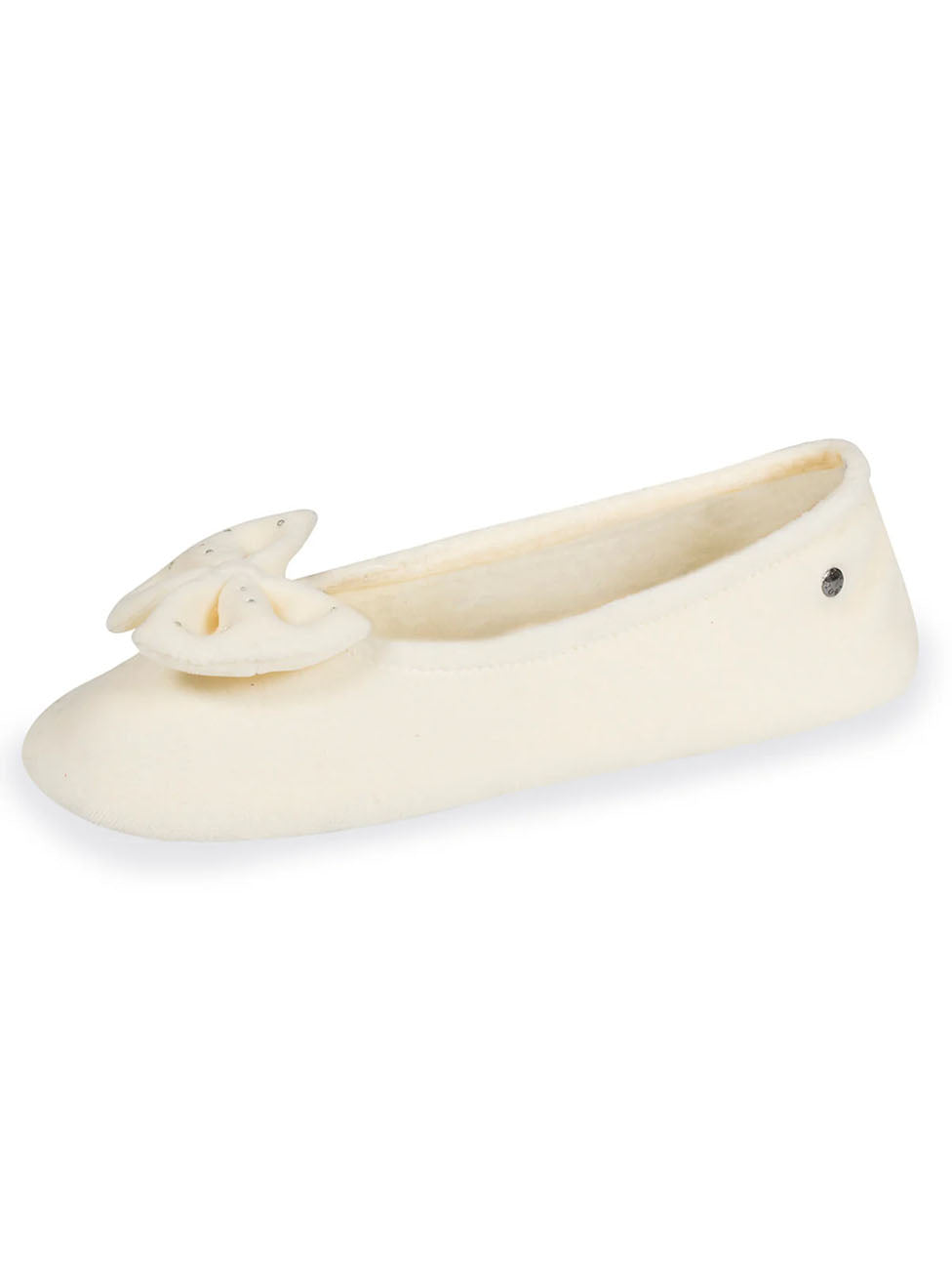 Isotoner Ivory Rhinestone Ballerinas