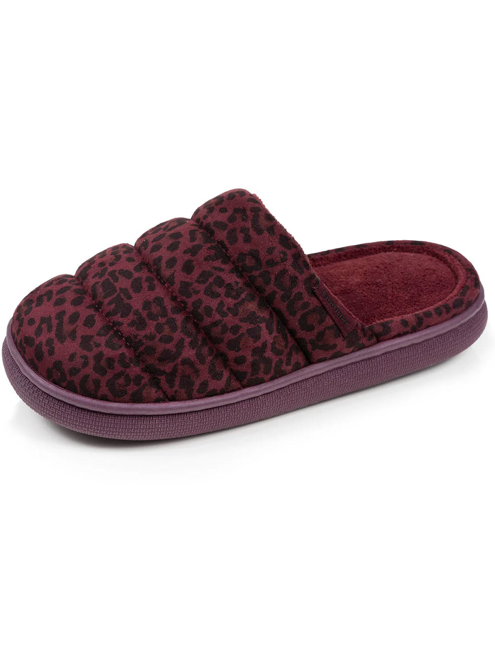 Isotoner Leopard Bordeaux Xtra Comfort Mules